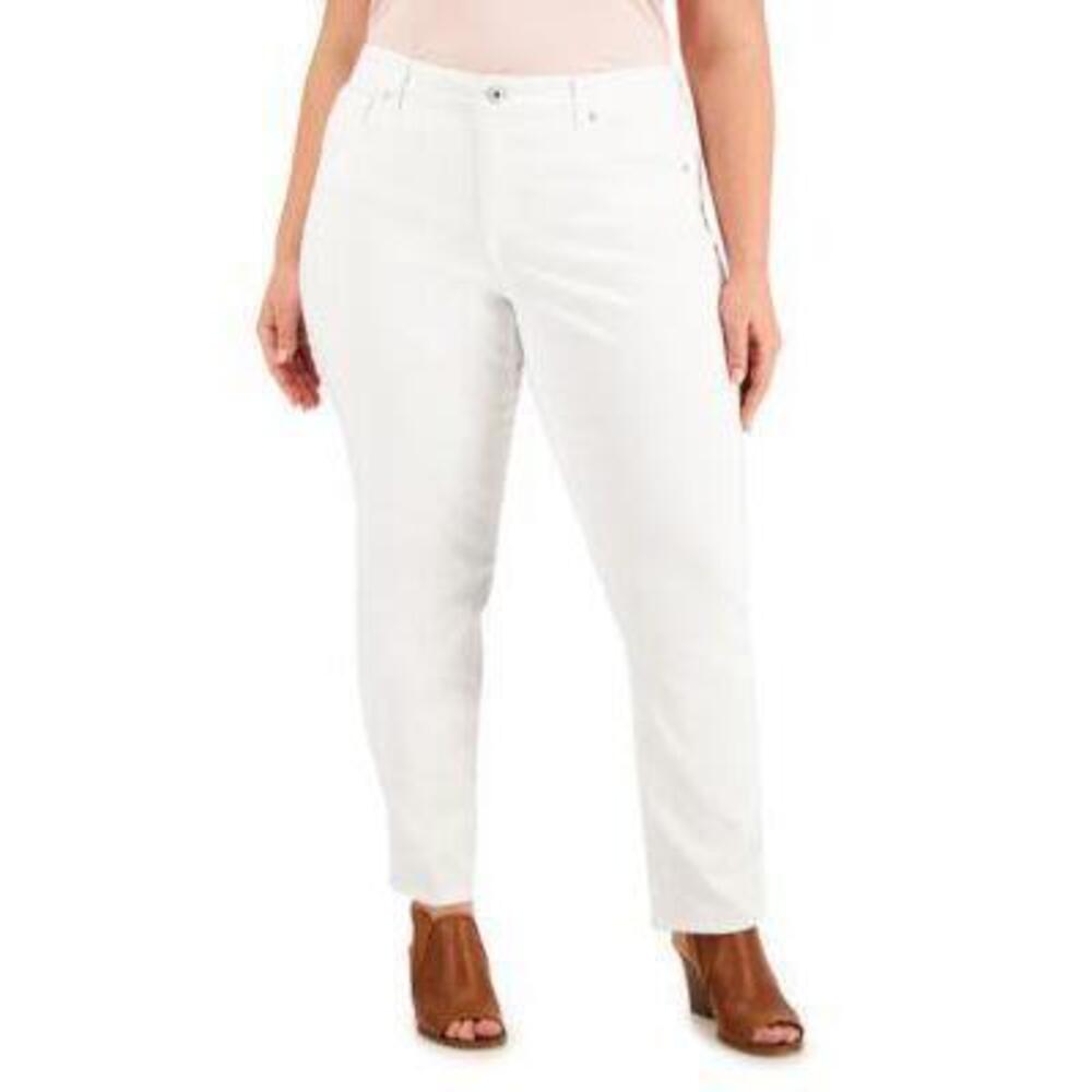 NWT Style & Co Plus Pants Tummy Control Straight-Leg Plus Size Tan 24W PETITE